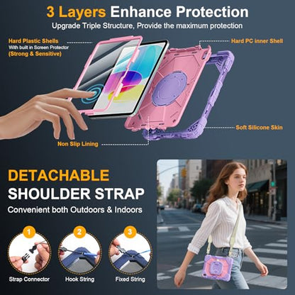 Ubearkk Case for iPad A16 11th Gen 11 Inch 2025 and 10th Gen 10.9 Inch 2022, Model 11C3-PP
