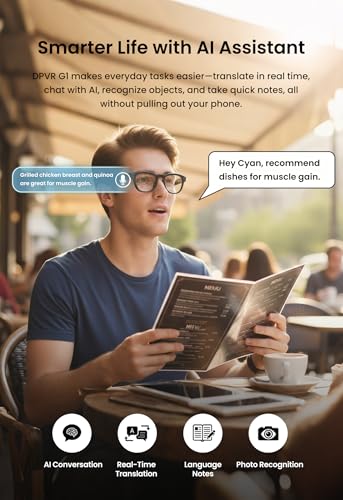 DPVR Smart Glasses G1 8MP Resolution Bluetooth 5.3 Casual Wear