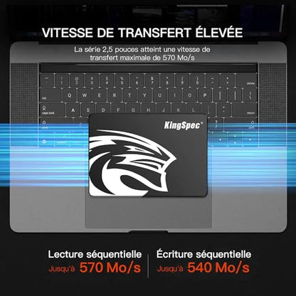 KingSpec 1TB 2.5" SATA Internal Solid State Drive, SATA III 6Gb/s, 3D NAND Flash, Model P3-1TB