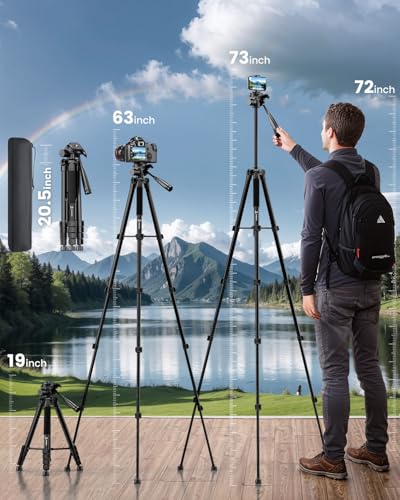 JOBFRI 73 Inches JOBFRI SAB265A Aluminum Tripod Stand