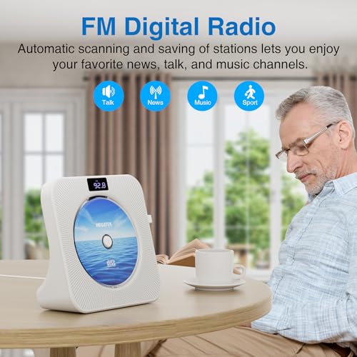 MEGATEK Portable CD Player CP28BR Auxiliary Bluetooth USB