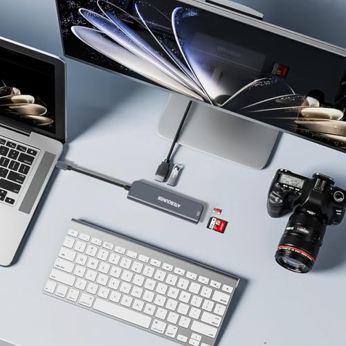 ATEBOUNER USB-C Multiport Hub Adapter 6 Ports 5Gbps Data Transfer