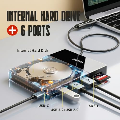 YOTUO 1TB External Hard Drive SY-DSHDD-01 USB 3.0 Multiport Hub