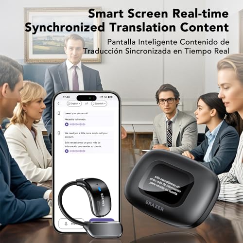 QYGCKJ XF23 Earbuds AI Translation 135 Languages Bluetooth 5.4 Wireless Charging Black