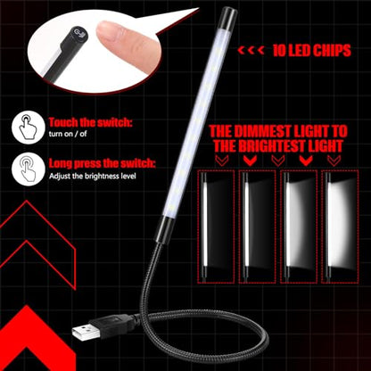 Tujoe 2 Count SEW0943 USB LED Light 4.5W Touch Control Dimmable Adjustable Black