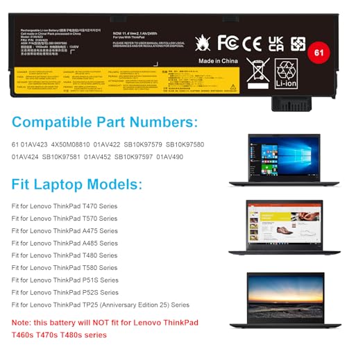 TREE.NB 11.4V 24Wh 1AAA 01AV423 Lithium Ion Battery Electronics