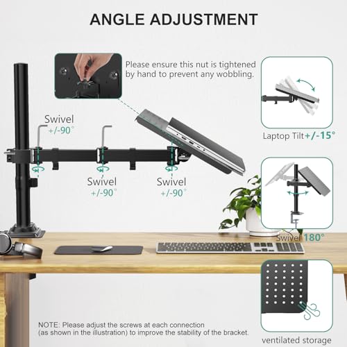 WALI 17" M00LP Laptop Desk Mount, Black
