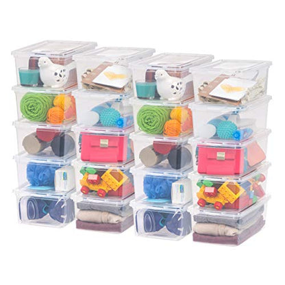 IRIS USA 20 Pack Storage Box 6 Quart Rectangular BPA-Free Plastic