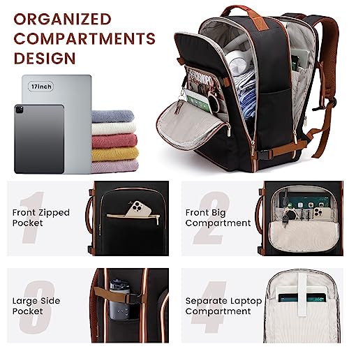LOVEVOOK 40L Black-brown Laptop Backpack LK2141-18M