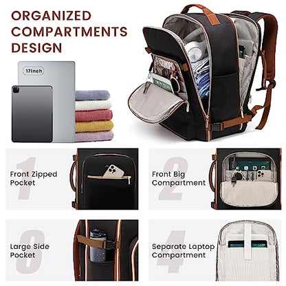 LOVEVOOK 40L Black-brown Laptop Backpack LK2141-18M
