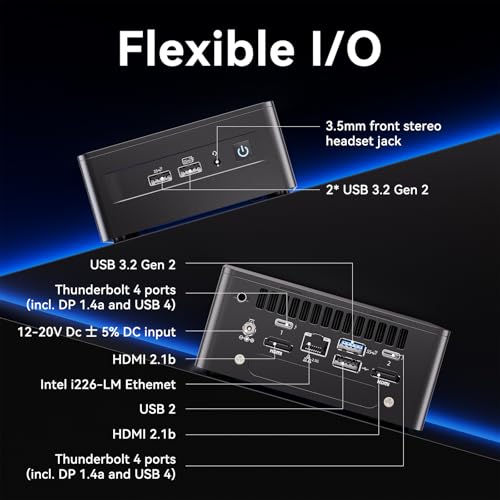 NENCHIN Mini PC NUC13ANHi5 16GB 512GB Intel i5-1340P Windows 11 Pro 4K UHD