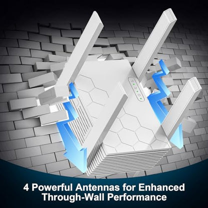 Zelikovitz 1 Unit M-A30 Dual-Band WiFi Extender 1200 Mbps Coverage 10200 sq.ft
