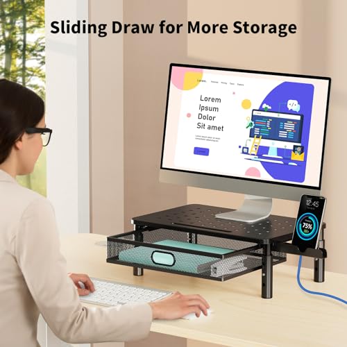 Zimilar 14.57 x 9.25 x 5.7 inches Z10306 Adjustable Monitor Stand with Drawer