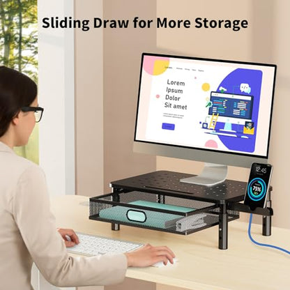Zimilar 14.57 x 9.25 x 5.7 inches Z10306 Adjustable Monitor Stand with Drawer