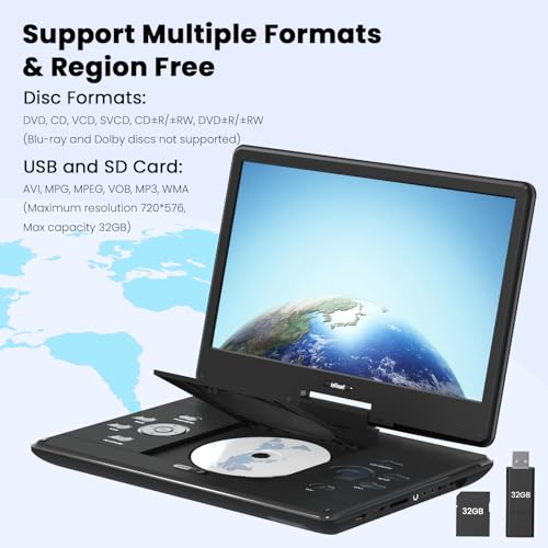 ieGeek 14.1 Inches IK-701 1366x768 Portable DVD Player