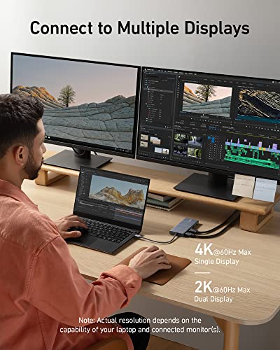 Anker 11-in-1 USB-C Hub Docking Station with 10Gbps Data Transfer, 4K HDMI/DisplayPort, Ethernet, and 85W Power Delivery
