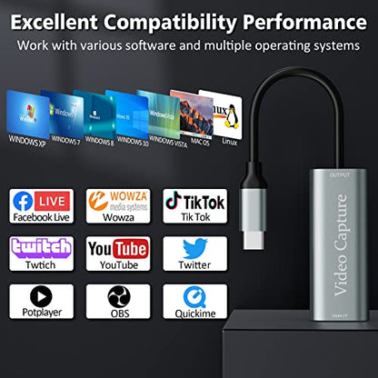 VIXLW Capture Card U168-1 1080p External Video Capture Device