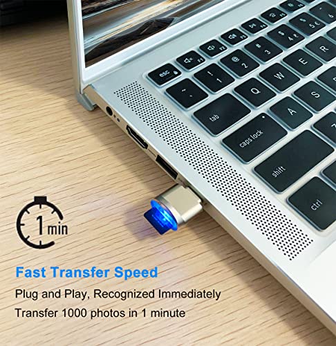 Mepsies 0.63" x 0.39" USB Type C microSD Card Reader, Supports microSD/microSDHC/microSDXC, 480 Mbps, Light Gold