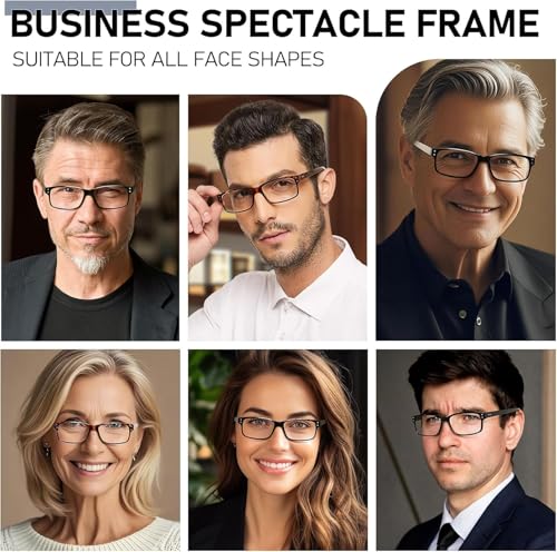 NORPERWIS 5 Pairs Reading Glasses 52mm Lens Width 18mm Bridge Width 140mm Arm Length Plastic Full Rim Rectangular