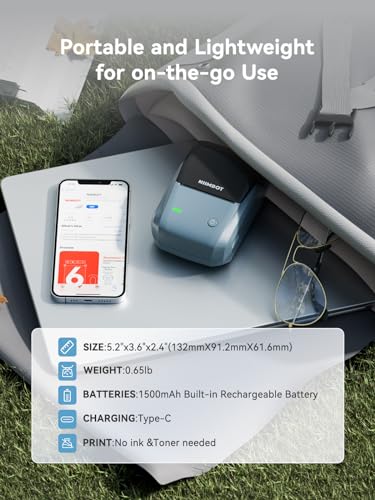 NIIMBOT B1 Portable Thermal Label Printer 203dpi Monochrome with Bluetooth Connectivity