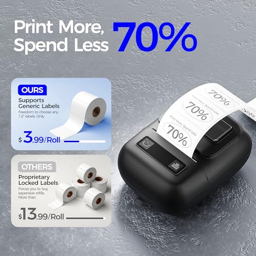 cabaro 1.5 Inch BQJ001 203 dpi Portable Label Maker