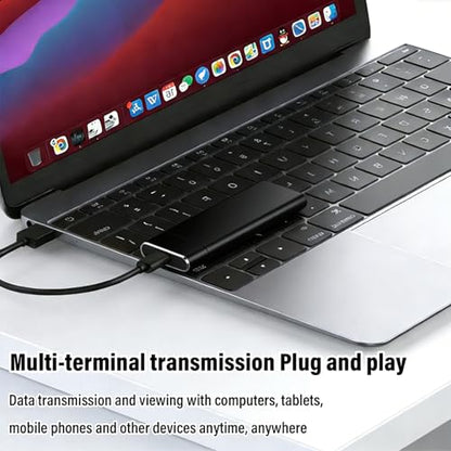 Portable Solid State Drive 10TB USB 3.1/Type-C External Storage Black