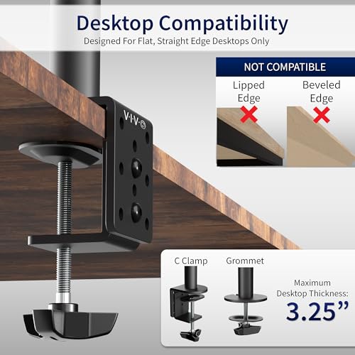 VIVO 13-38 Inch Monitor Arm Mount STAND-V001 Tabletop Black