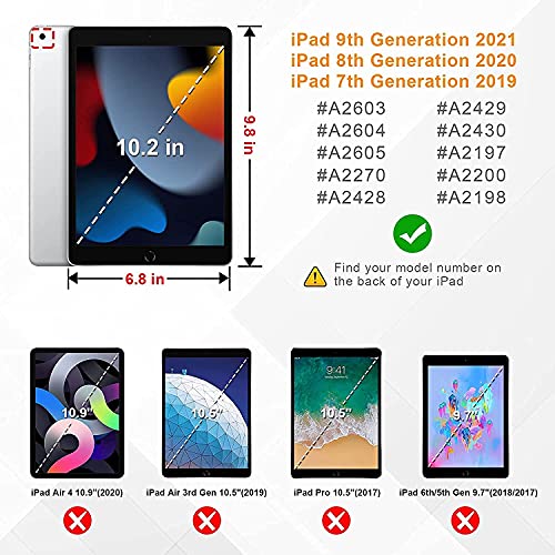 BMOUO 10.2 Inch iPad 9th/8th/7th Generation Case with Built-in Screen Protector