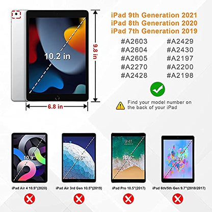 BMOUO 10.2 Inch iPad 9th/8th/7th Generation Case with Built-in Screen Protector