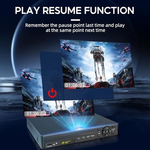 Arafuna CD/DVD Player HDMI RCA USB Output 1920x1080 Region Free