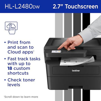 Brother HL-L2480DW Laser Multifunction Printer Monochrome 1200 x 1200 DPI