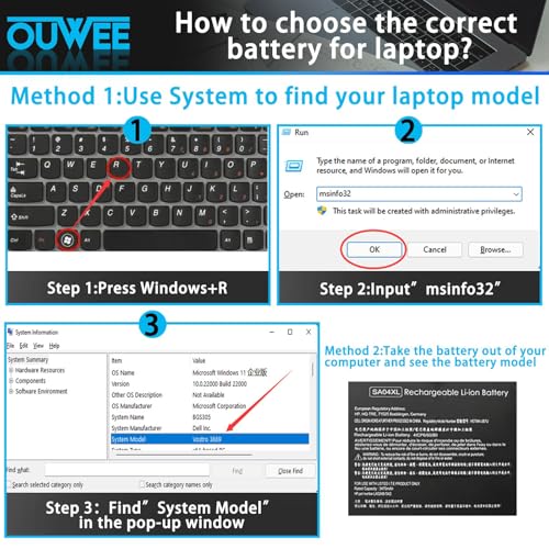 OUWEE 1 Lithium Ion Battery SA04XL 15.12V 3470mAh Black Laptop Battery