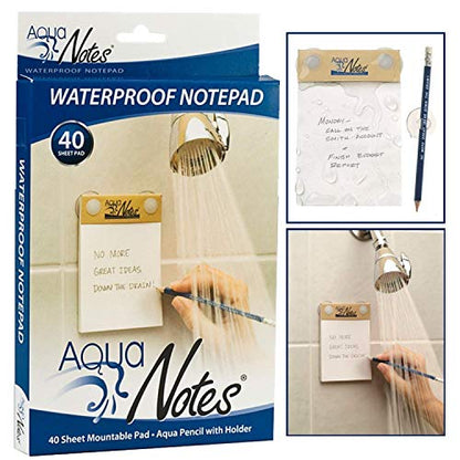 Aqua Notes 40.0 Count Waterproof Notepad, 5.25 x 3.5 Inches, White