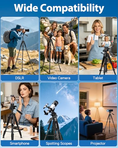 ZIKZOK 75 Inches PT80 Tripod Heavy-Duty Stand for Cameras and Tablets