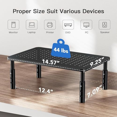 HUANUO 2 Count HNLL3K2 Adjustable Height Monitor Stand for 2 Monitors