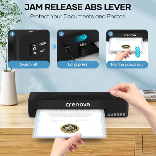 Crenova 9 Inch Laminator Machine Model CLM-2023-01 Hot & Cold Laminator