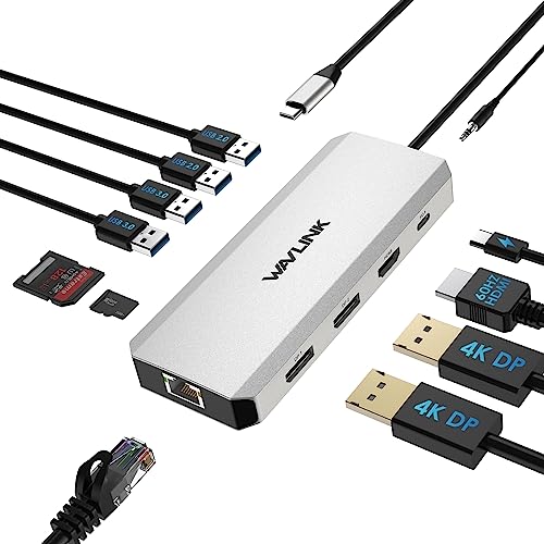 WAVLINK 12-in-1 USB C Docking Station KR-RZUS-UMD303 Triple Display 4K@60Hz