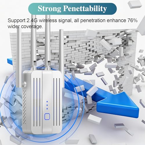 PMOODSK WiFi Extender Signal Booster 300Mbps Repeater Dual Band White