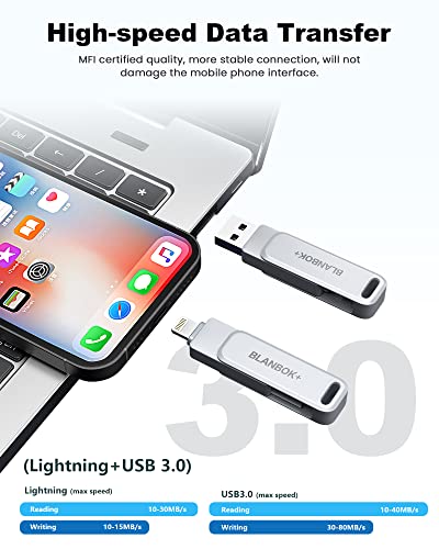 BLANBOK+ 256GB BLA2508 USB 3.0 Lightning Flash Drive