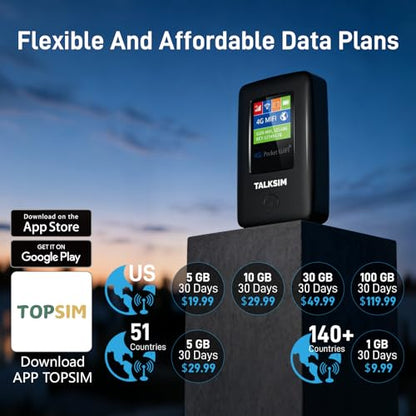 TALKSIM 10GB Data Model MF67 Cellular 4G LTE Portable Wi-Fi Hotspot