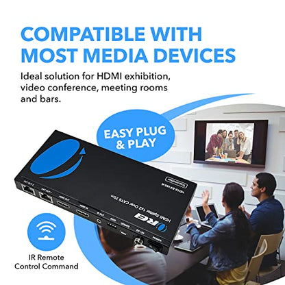 OREI 4K 1x2 HDMI Over Ethernet Extender Splitter CAT6/7 4K@30Hz 1 In 2 Out Model HD12-EX165-K