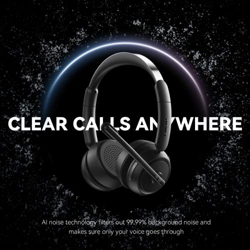 LEVN Wireless Headset LE-HS013 Wireless Bluetooth 5.2 with Noise Cancellation and Mute Feature