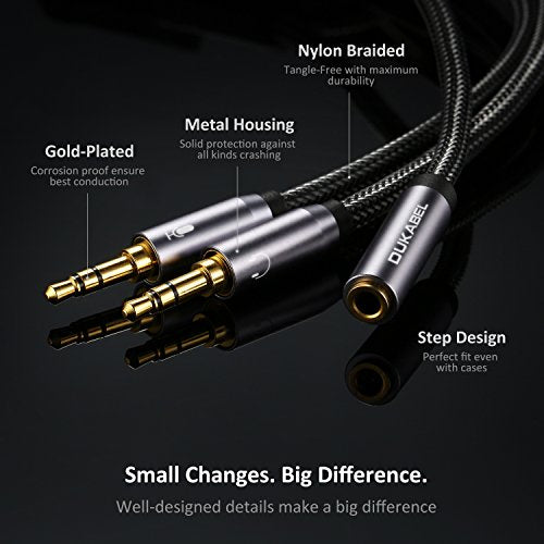DUKABEL 12-inch 3.5mm Audio Splitter Adapter Model Number 8541765307