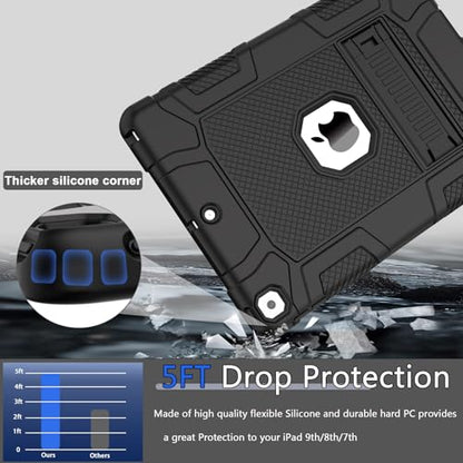 Rantice iPad 10.2 Inch A2197/A2198/A2200 Rugged Case Black