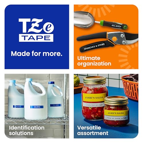 Brother 12mm TZE335 Label Tape, Laminated, for P-touch Label Makers, White on Black