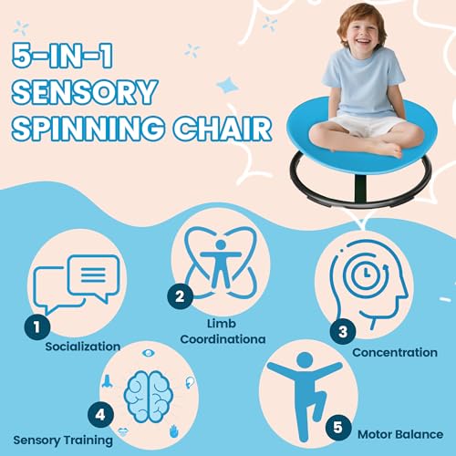 Pterying 21.3" D x 19.9" W x 10.9" H LY-8303 Indoor Swivel Chair for Toddlers