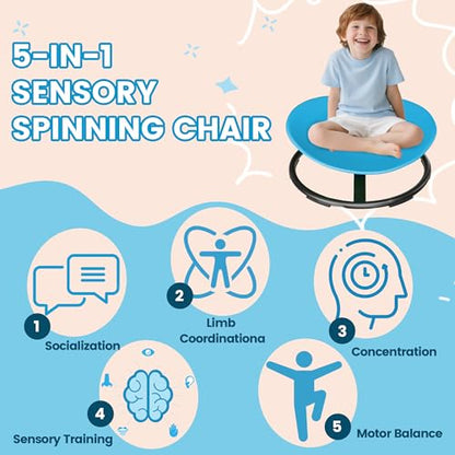 Pterying 21.3" D x 19.9" W x 10.9" H LY-8303 Indoor Swivel Chair for Toddlers