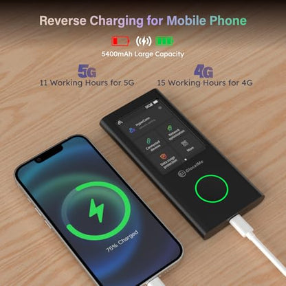 GlocalMe Numen Air 5G Mobile Hotspot, Dual-Band, Up to 2.5 Gbps, Portable WiFi Device, Global Connectivity System