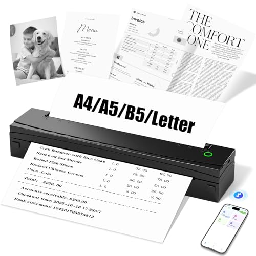 NDYIN Portable Thermal Printer D80 Monochrome 203 dpi
