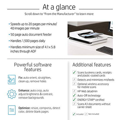 HP ScanJet Pro 2500 f1 USB OCR Scanner 1200 DPI